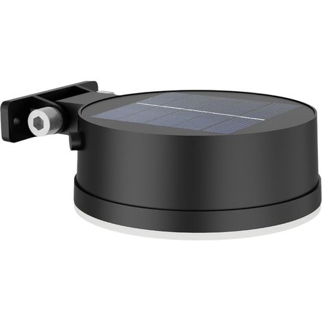 Applique murale solaire d'extérieur, ronde, 1,5 W, 2700 K, noire, IP44 résistante aux intempéries (1/5)