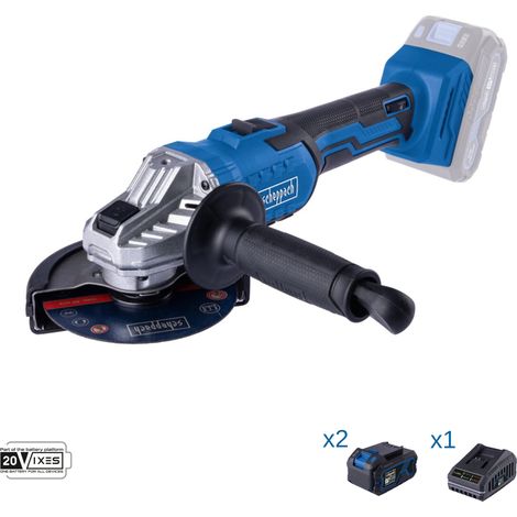Winkelschleifer 20V 2 Akkus 4.0Ah und Ladegerat ixes Scheppach c-ag125-x