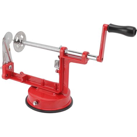 Éplucheur de pommes de terre spiralé multifonctionnel manuel à lame rotative en acier inoxydable résistant à la rouille, rouge torsadé (1/5)