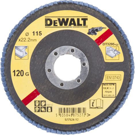 DEWALT Fächerschleifscheibe 115 mm K120 flach DT3295-QZ (1/2)