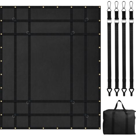 VEVOR Filet de chargement, 183x145 cm, filet a bagages robuste pour camion, 318 kg, 4 sangles reglables avec mousquetons et crochets recouverts de caoutchouc, durable, pour pick-up, jeep, SUV, bateau