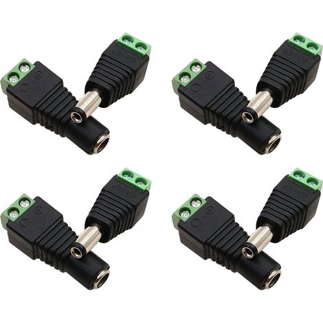 4pcs 5.5mm 2.1mm DC Male and Female Connector 12V Adapter Socket DC Male/Female for CCTV Camera Security System LED Light