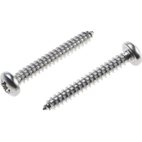 Vis autotaraudeuse RS PRO, N°8 x 32mm, tête Cylindrique, en Acier Inoxydable ( Prix pour Boîte de 100 )