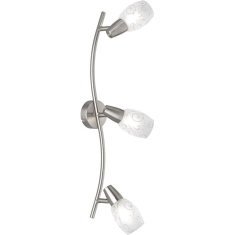 Faretto Colmar Nichel 3 Spot Led Vetro Satinato L56 cm Trio Lighting