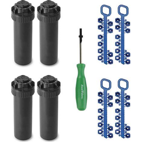 Compatible Rain Bird 5000 Série 5004 PC Lot de 6 têtes d'arrosage réglables de 40 à 360 degrés, système d'irrigation escamotable de 10,6 cm, Distance de pulvérisation d'eau de 75 à 150 cm (Y54007) (1/4)