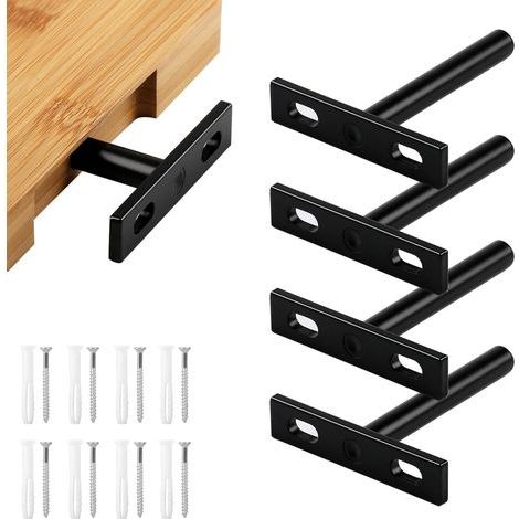4 Pièces Supports d'étagère Flottants 3 Pouces Support Etagere Invisible, Fixation Invisible étagère Tablette Flottante Support pour le mur Mural étagère Murale (1/5)