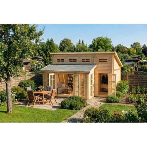 Abri de jardin Alpholz Peter Naturel , 40 mm Épaisseur paroi 590 x 500 cm