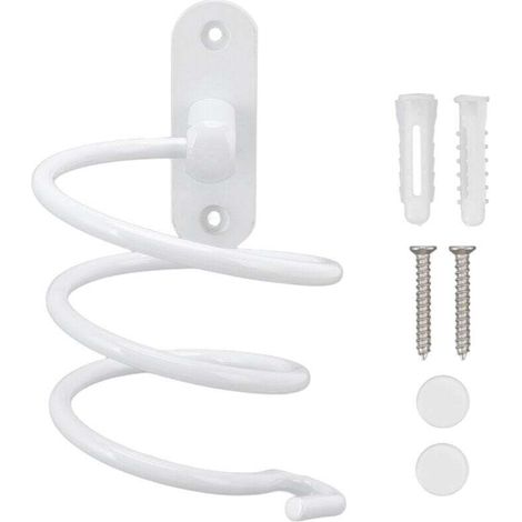 Multifunctional holder for hair dryer in spiral mounted on the wall, support for hair dryer of bathroom, suitable for the majority of hair dryers. (1/4)