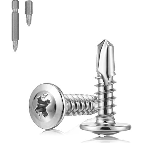 Lot de 210 vis autotaraudeuses en acier inoxydable M4,2 x 19 mm Vis autoforeuses Vis à tôle pour tôle bois avec embout de tournevis (1/5)