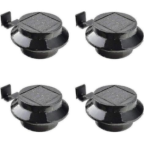 4er-Set LED-Solar-Dachrinnenleuchten – Weiß/Schwarz, Solar-Nachtlichter, Wandleuchten, Zaunleuchten, Dachrinnenbeleuchtung, Perlweiß (1/5)