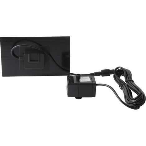 Bomba solar para bebedero de pájaros de 5,5 V y 1,5 W, de cristal policristalino, con 4 boquillas para estanques decorativos de jardín, ABS negro - Vida útil de 10000 h, IP68 (1/5)