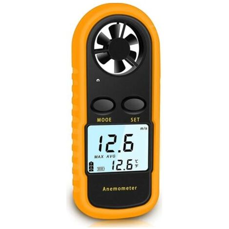 Sollbry Anemometre Portable Anémomètre Numérique Haute Précision (±5%) avec Rétro-éclairage LCD, Anémomètre Portatif pour Extérieur, HAVC, Drones (1/5)