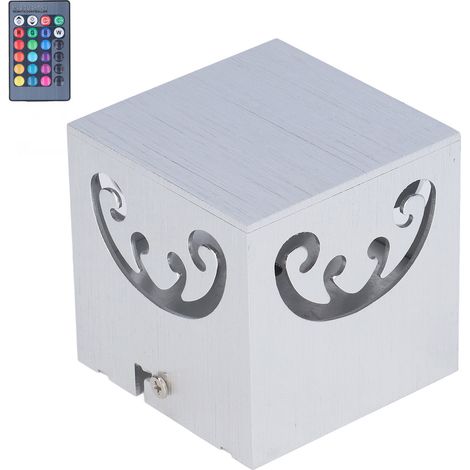 Quadratische LED-Schmetterlingswandleuchte, 3 W, RGB, Aluminium, dekorative Leuchte für Flur, Eingangsbereich, KTV, Fernbedienung mit integriertem Akku, Spannung 85–277 V, mehrfarbig (1/5)