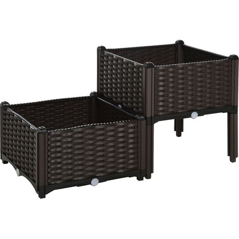 Jardinière carré potager PHIL noir (1/5)