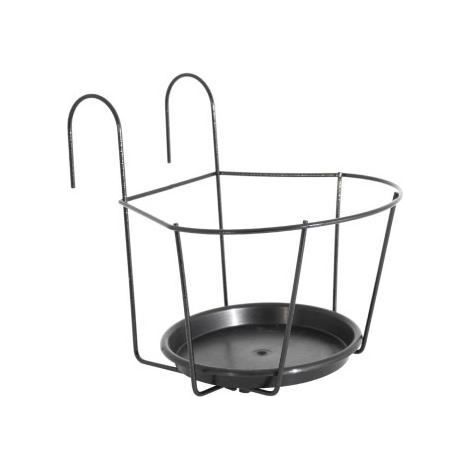 ARTEVASI Porte-Pot pour balcon avec Soucoupe - Gris anthracite - 25 x 25 cm (1/3)