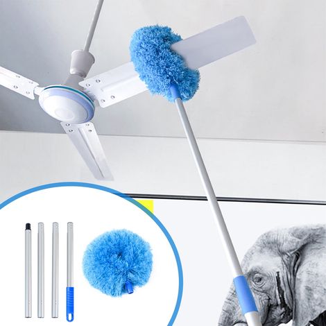 Duster Plafond - Manche Télescopique 120 cm - Microfibre - Pour Nettoyage Ventilateurs Plafond Meubles Hauts - 1 Pièce (1/5)