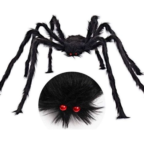 paquet de décoration de maison hantée d'Halloween, araignée géante de 75 cm (1/5)