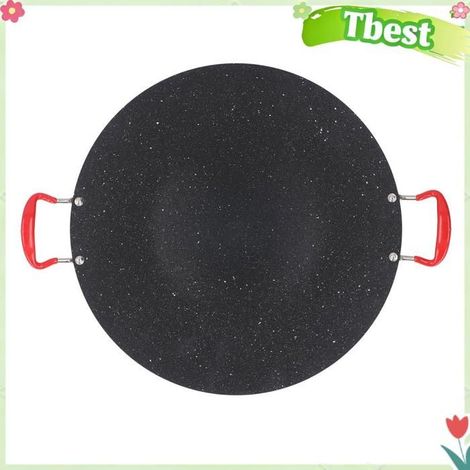 Tbest poêle à plaque chauffante ronde pour barbecue Poêle à gril coréenne antiadhésive ronde Portable, plaque piscine barbecue (1/5)