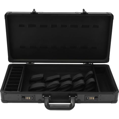 Friseurkoffer, Aluminiumlegierung, kompaktes Design, Schwarz (1/2)