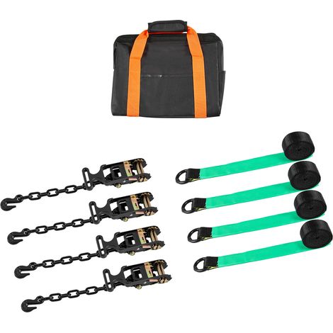 Mophorn Radspanngurt Befestigungsgurt (50,8 x 3048 mm) mit robusten Haken, 4540 kg Bruchlast und 1512 kg Tragkraft, Motorrad-Spannsystem zur Reifensicherung für SUVs und Anhänger