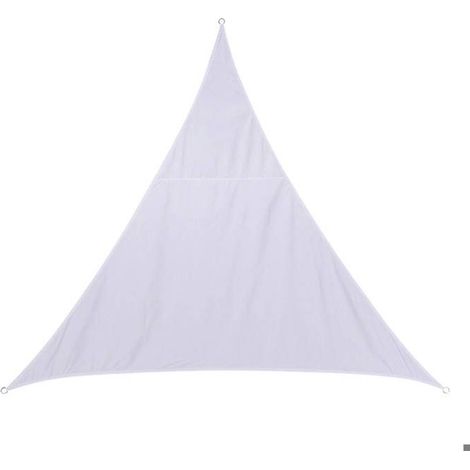 Voile d'ombrage triangulaire "Curacao" blanc 5x5x5m en polyester (1/5)