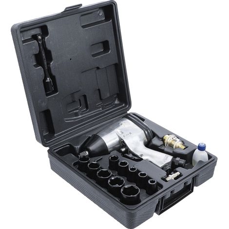 Oc-Pro – Clé à chocs pneumatique 1/2 – Couple de serrage 312 Nm – Vitesse 7000 t/m – Coffret avec 10 douilles et accessoires (1/4)
