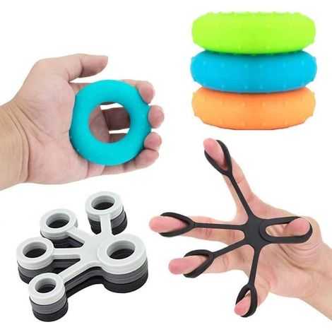 QAZQA Hand Grip Strengthener & Finger Trainer Set pour l'escalade, la Guitare, Le Piano, renforcer Le Poignet, 6 Niveaux de résistance différents, Silicone (Lot de 6) (1/5)