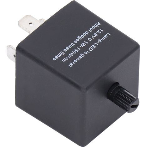Relais Clignotant LED 12V 10A 3 Broches Fréquence Réglable 88/min ABS Étanche pour Auto Moto (1/5)
