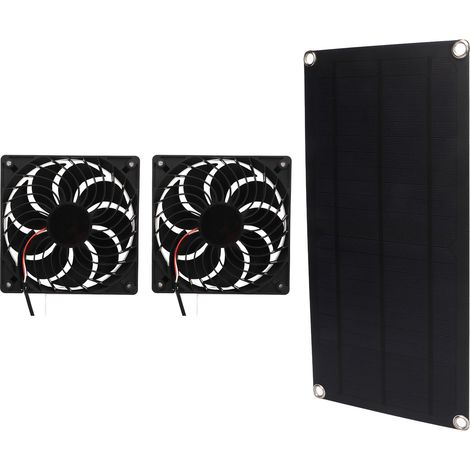 Panneau solaire ventilateur kit silicium monocristallin mini ventilateur d'extraction étanche solaire pour refroidir niche chien poulailler serre 10W 18V (1/5)