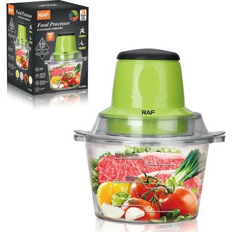 Hachoir à viande aux normes européennes RAF, mixeur électrique ménager, hachoir à viande, petit robot culinaire haute puissance, pot en verre (1/5)