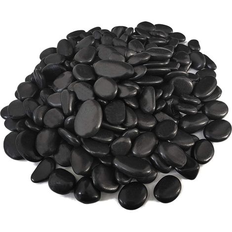 Galets - 5 kg - Noir poli - Naturel - Jardin et décoration - 5 à 8 cm (1/5)