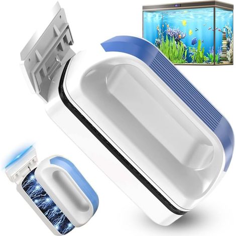 Aquarium Magnet Scheibenreiniger, Starke Magnetkraft Aquarium Scheibenreiniger mit Abnehmbarem Schaber, Schwimmend Glasreiniger für Aquarien und Fischgläser bis 6 mm Glasstärke (1/5)