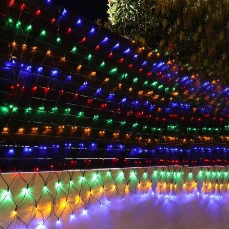 Guirlande lumineuse,Filet solaire LED 1.5x2M 2x3M, guirlande lumineuse en maille, lumière - Type Multicolor-1.1x1.1 100LEDS (1/4)