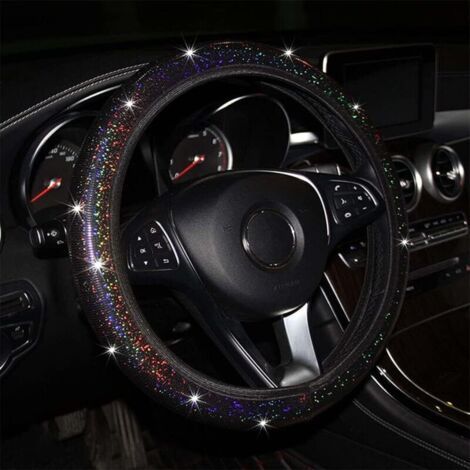 (Noir)Housse de volant pailletée bling-bling - Universel - Antidérapant - Multicolore - Accessoire de décoration pour voiture - Pour femmes et filles (1/3)