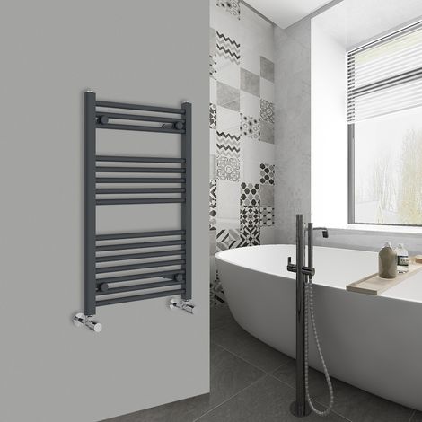 WarmeHaus Straight Anthracite Bathroom Ladder Radiator 800x500mm (1/5)