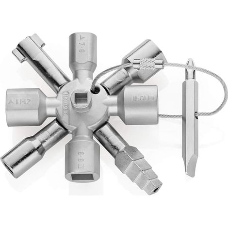 Clé universelle pour armoires électriques, compatible avec toutes les armoires et serrures standard - XF6- (1/5)