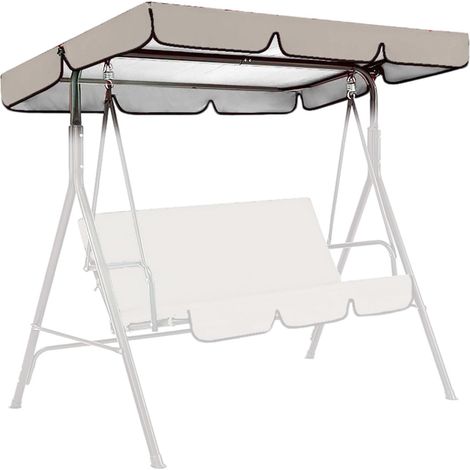Housse de toit pour balancelle de jardin 249x185 cm - Toit de rechange universel imperméable 3 places,tissu Oxford 210D,protection UV et intempéries (1/5)