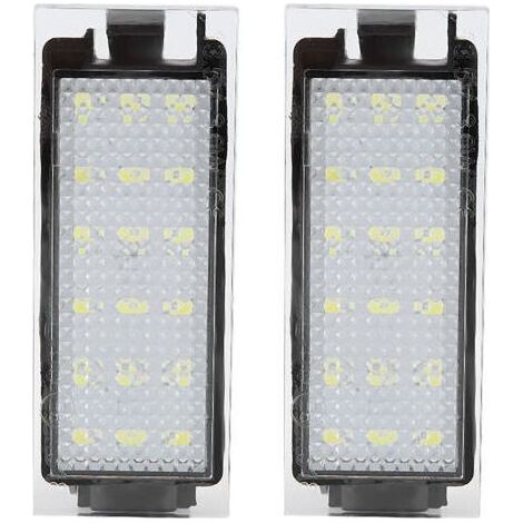 Lampe de plaque d'immatriculation LED 2 pièces 18 perles lumineuses Puissance 3W Remplacement direct pour Twingo/Clio/Mégane/Laguna (1/5)