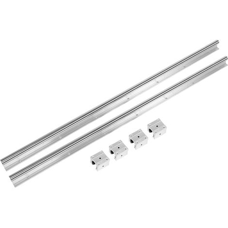 2pcs tige linéaire SBR20-1000mm + 4pcs bloc coulissant SBR20UU, rail de guidage en acier pour machine CNC (1/5)
