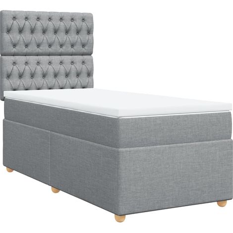 Maison Exclusive - Boxspringbett mit Matratze Hellgrau 100x200 cm