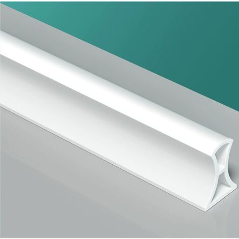1m Barriere de Douche, 20×30mm Bande Imperméable Pliable de Silicone, Joint Etancheite Douche, de Rétention Pour Barrage d'Eau Et Maintient l'Eau à l'Intérieur du Seuil (Blanc) (1/5)