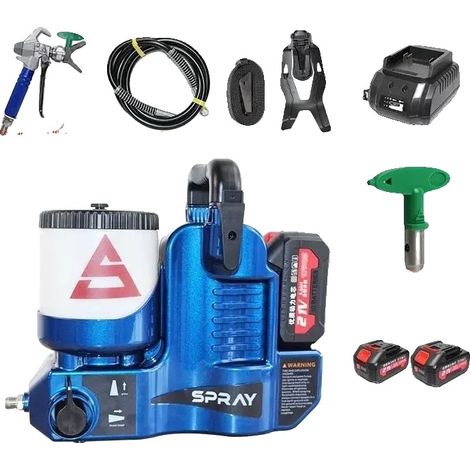 Pulverizador de pintura sin aire, velocidad regulable, funcionamiento eléctrico, 2 baterías. (1/2)