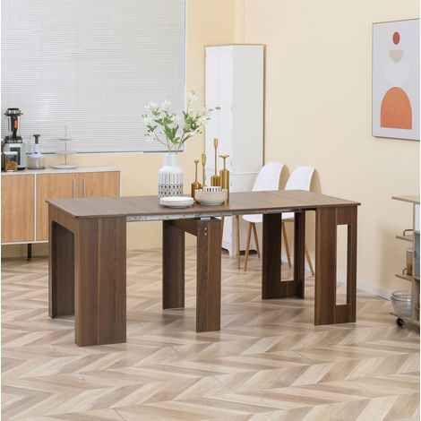 Tavolo da pranzo pieghevole in pannello truciolare, marrone, 180 x 85 x 75 cm, estensibile (1/5)