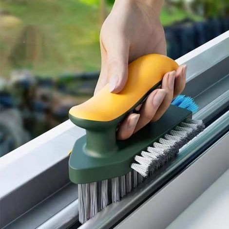 Cepillo reversible 2 en 1 fabricado en plástico resistente para limpiar cerraduras y suelos,Cepillo de mano portátil para baño