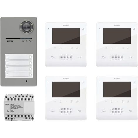 Kit Videocitofono elvox 4 famiglie Roxie nuova pulsantiera vivavoce a colori