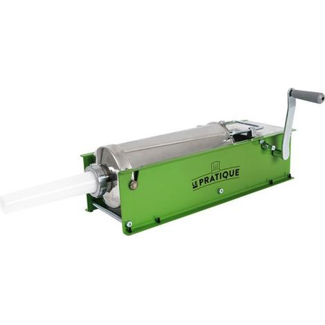 Pulsante per salsicce orizzontale 5 litri cilindro inox, doppia velocità e consegnato con 4 imbuto (ø 15, 23, 29, 38 mm) - Le Pratiqu