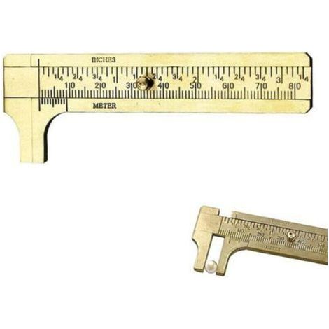 Pied a Coulisse,Mini Pied à Coulisse,Pied à Coulisse en Laiton,Pied à Coulisse à Double Échelle,pour Précision Mesures Extérieur,80mm (1/5)