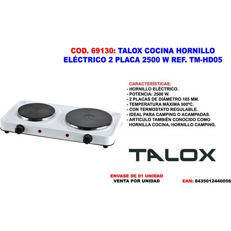 Fornello elettrico TALOX a 2 piastre 2500 W TM-HD05