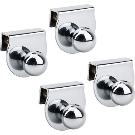 Ensemble de 4 poignées de porte en verre, sans perçage, en métal, pour vitrines, G (1/5)