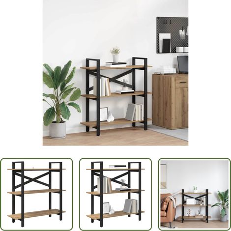 vidaXL Étagère chêne - Étagère Chêne artisanal 100 x 33,5 x 102 cm Bois d'ingénierie (1/5)